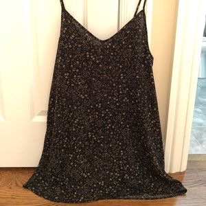 Black floral summer slip dress